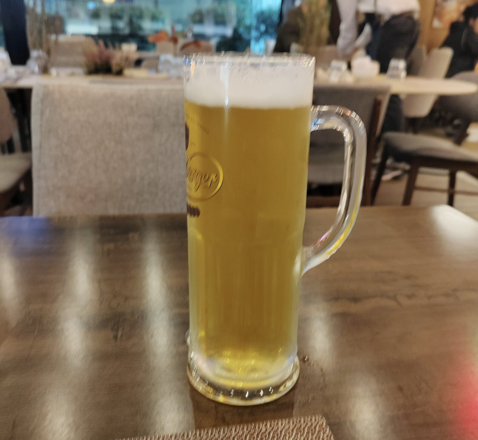 Beer served at a restaurant in Sri Lanka